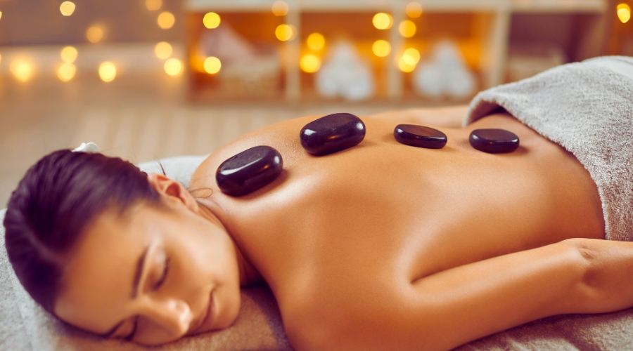 Hot stone massage at La Suite Salon